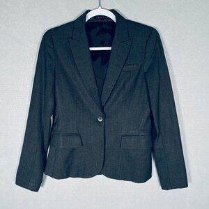 Theory Blazer Womens 4 Black Wool Blend Jacket Minimalist Capsule